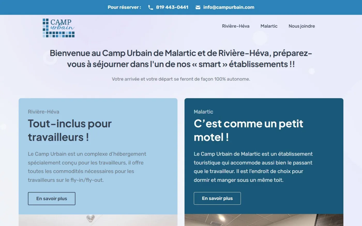Camp Urbain : accueil du site