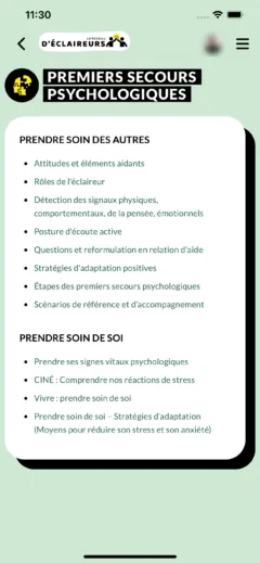 Éclaireurs : premiers secours psychologiques