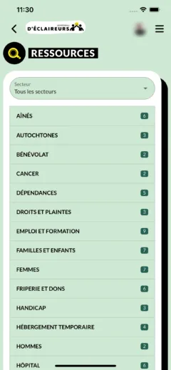 Éclaireurs : ressources par secteur