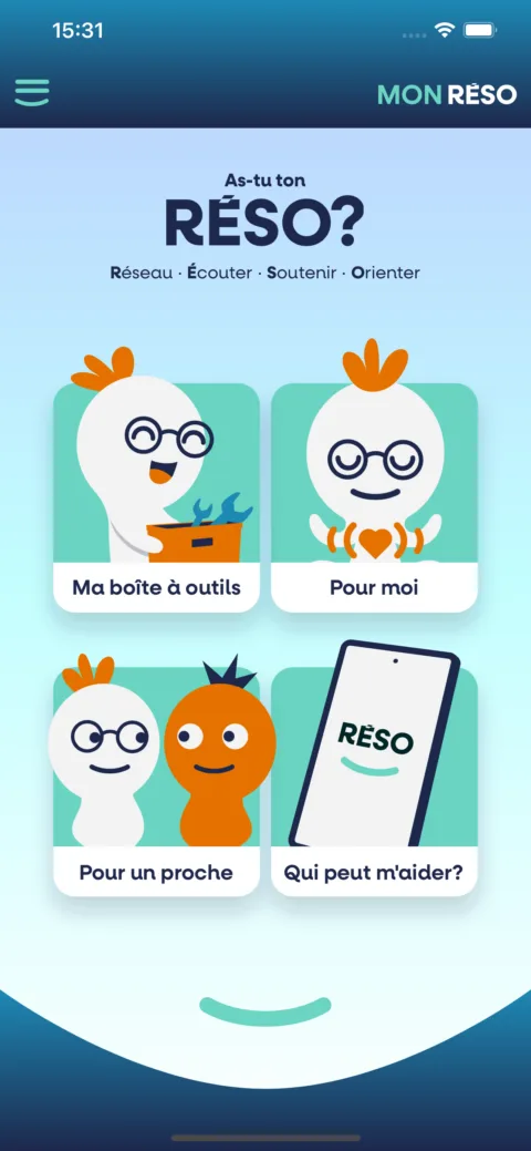 RÉSO : accueil, thème clair
