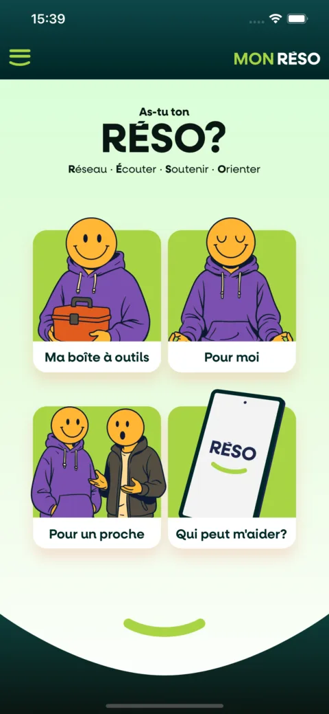 RÉSO : accueil, thème vert