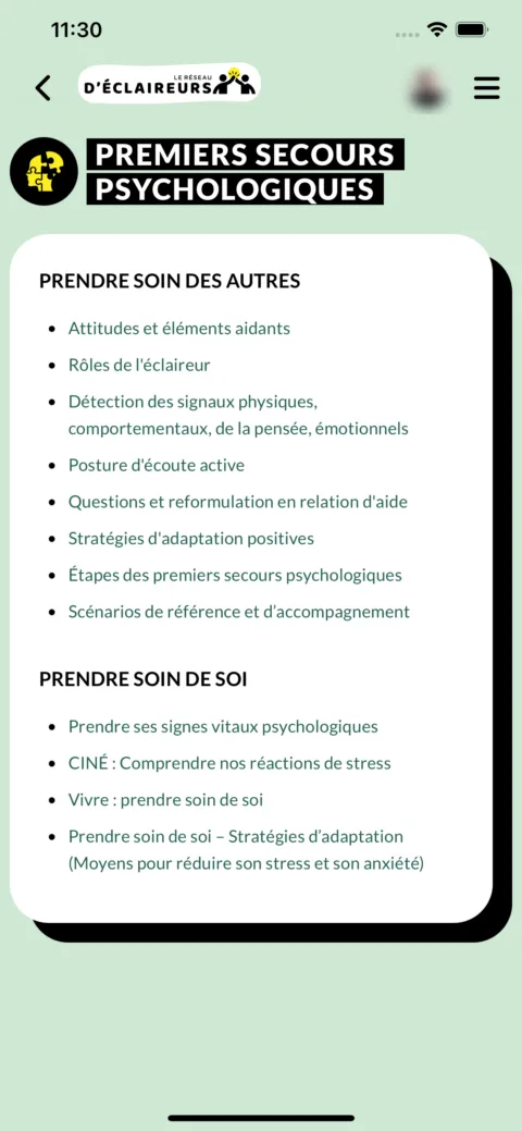 Éclaireurs : premiers secours psychologiques