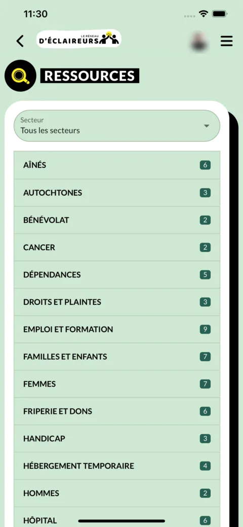 Éclaireurs : ressources par secteur