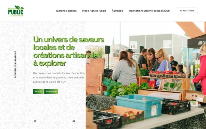 Marché public de la Vallée-de-l’Or : accueil du site