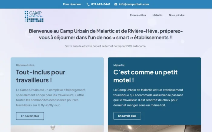 Camp Urbain : accueil du site