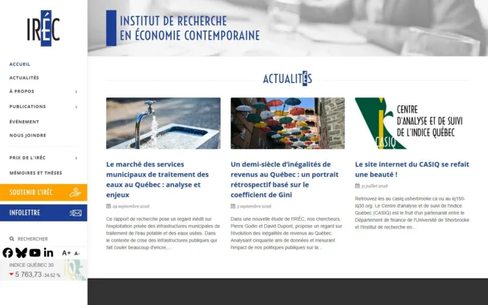 IRÉC : accueil du site